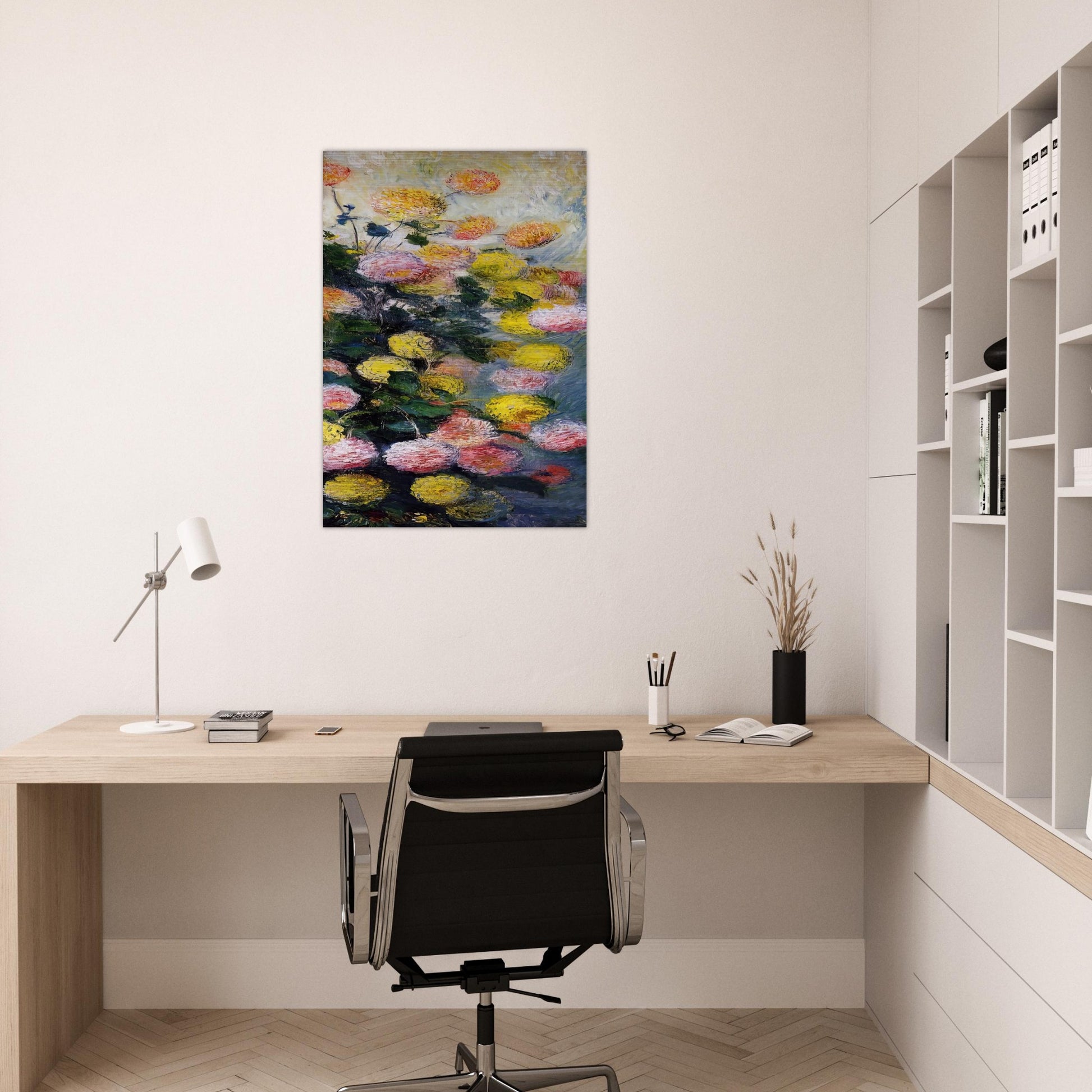Dahlias 2 - claude monet Brushed Aluminum Print - 70x100 cm / 28x40 inches | claude monet Aluminum Print | claude monet Prints