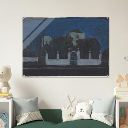 NIGHT GARDEN WITH BUILDINGS - Gabriele Munter Acrylic Print - 70x100 cm / 28x40″ inches | Gabriele Munter Wall Art | Gabriele Munter Prints