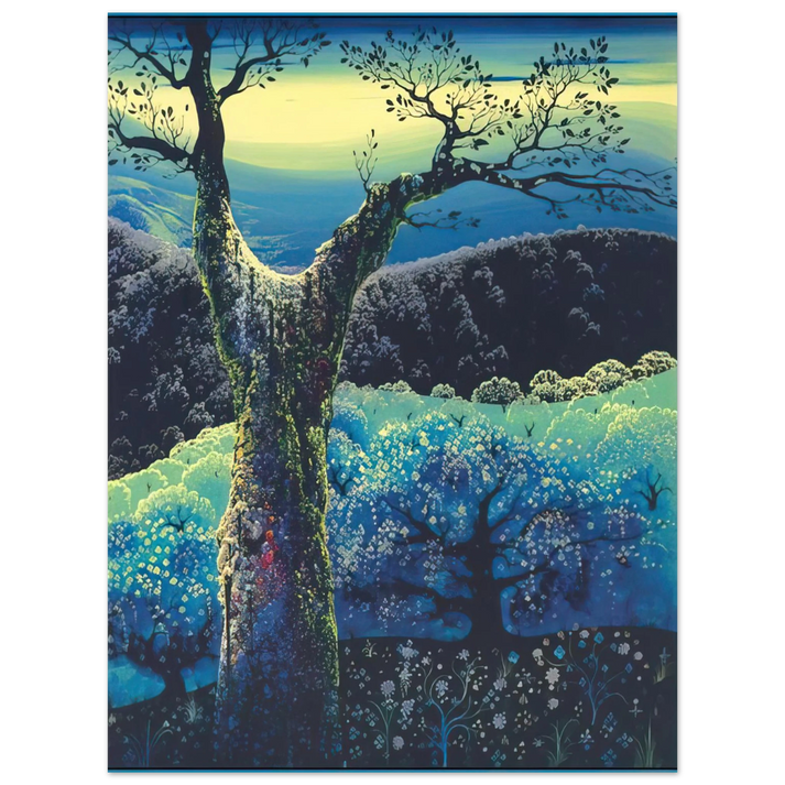 Eyvind Earle - Orchard in Bloom  75x100 cm / 30x40inches Fine Art Poster