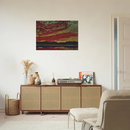SUNSET 1915 - Tom Thomson Brushed Aluminum Print - 70x100 cm / 28x40 inches | Tom Thomson Aluminum Print | Tom Thomson Prints