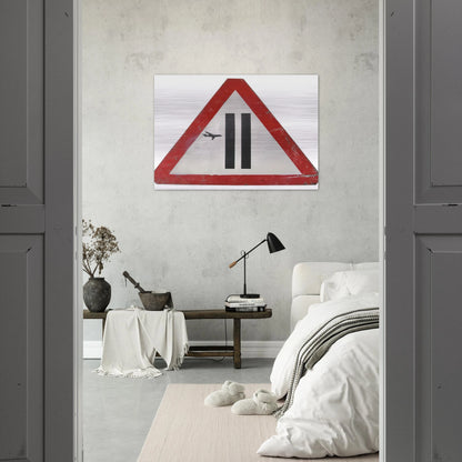 WARNING SIGN 2006 - Banksy Brushed Aluminum Print - 70x100 cm / 28x40 inches | Banksy Aluminum Print | Banksy Prints