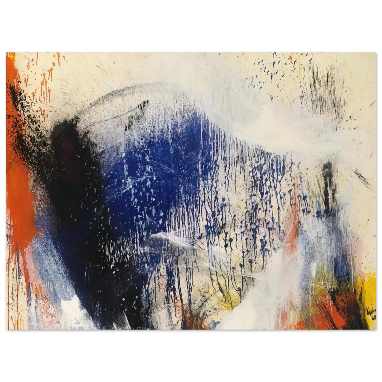 Helen Frankenthaler - Untitled - 1960 Wall art - 45x60 cm / 18x24 inches - Premium Wooden Framed Poster With Fine Art Paper-canvas - Wood frame