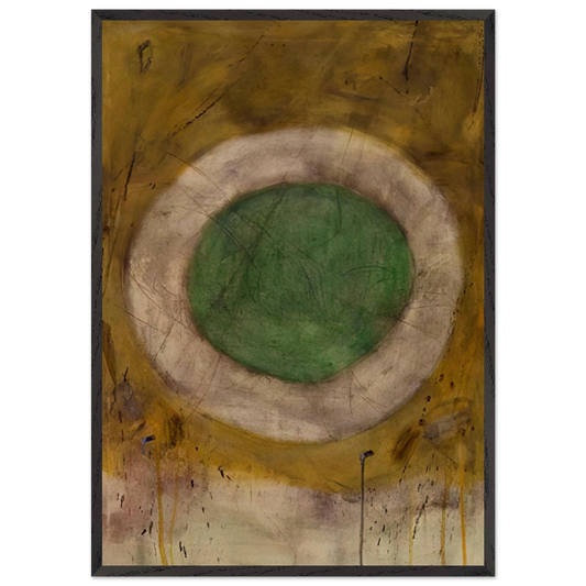 Wall artGreen Glow - 1958 - Gene Davis 70x100 cm / 28x40 inches Framed Art Print – Black Wooden Frame