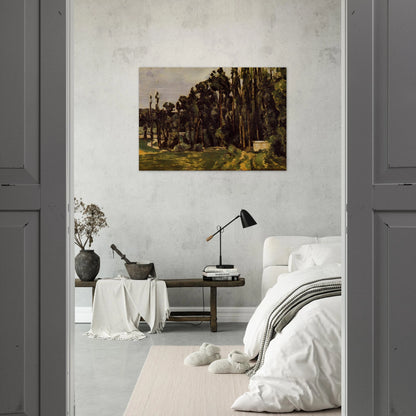 Poplars - Paul Cézanne Brushed Aluminum Print - 70x100 cm / 28x40 inches | Paul Cézanne Aluminum Print | Paul Cézanne Prints