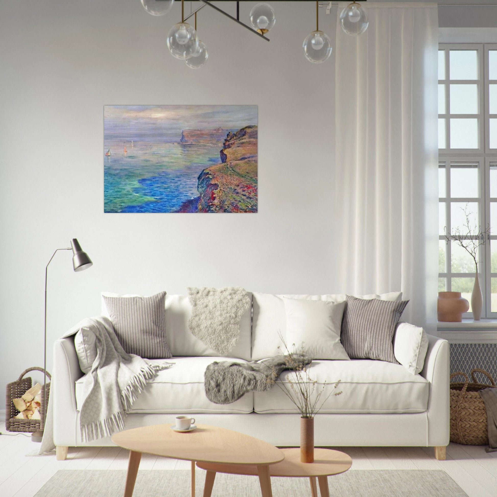 Cliff at Grainval near Fecamp - claude monet Brushed Aluminum Print - 70x100 cm / 28x40 inches | claude monet Aluminum Print | claude monet Prints