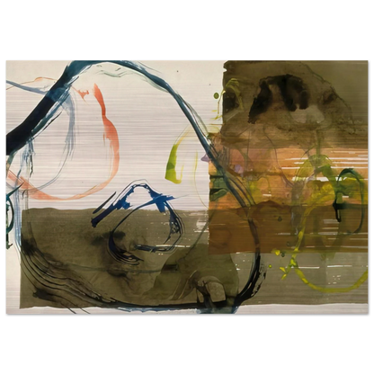 New River Watercolor, Series I, #5 - 1988 - John Cage Brushed Aluminum Print - 70x100 cm / 28x40 inches | John Cage Aluminum Print | John Cage Prints