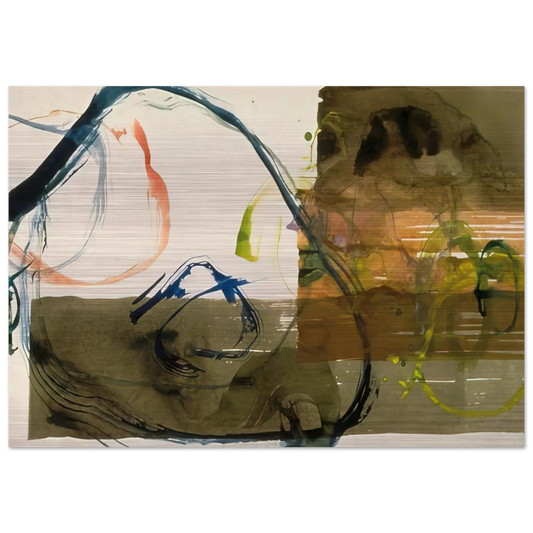 New River Watercolor, Series I, #5 - 1988 - John Cage Brushed Aluminum Print - 70x100 cm / 28x40 inches | John Cage Aluminum Print | John Cage Prints