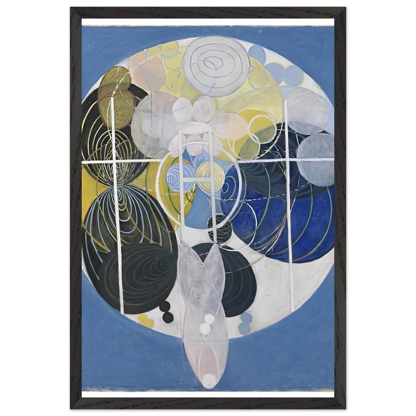 Hilma af Klint - THE LARGE FIGURE PAINTINGS NR 5 1907 Wall art - 15x20 cm / 6x8 inches - Premium Wooden Framed Poster With Fine Art Paper-canvas - Wood frame