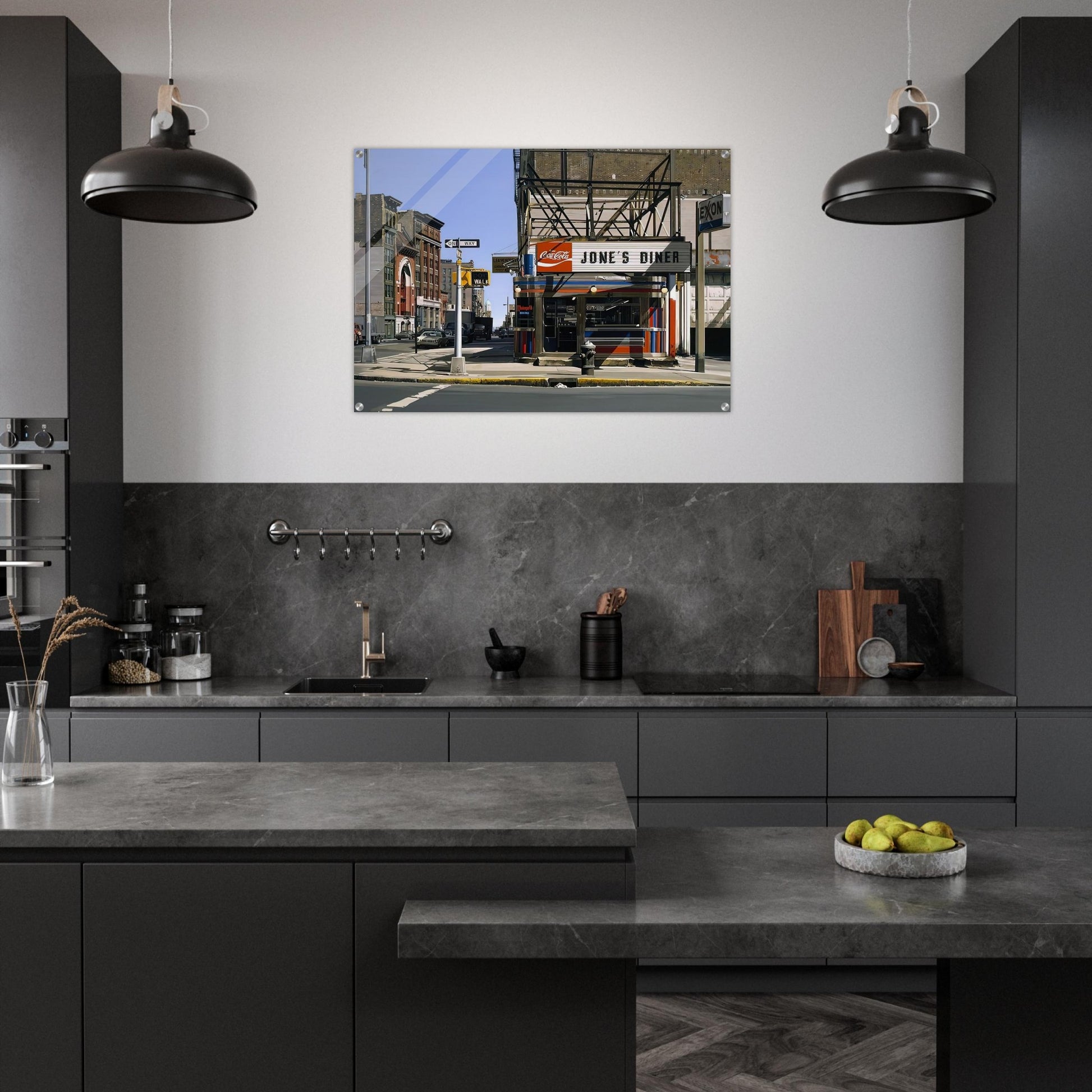 JONES DINER 1979 - Richard Estes Acrylic Print - 70x100 cm / 28x40″ inches | Richard Estes Wall Art | Richard Estes Prints