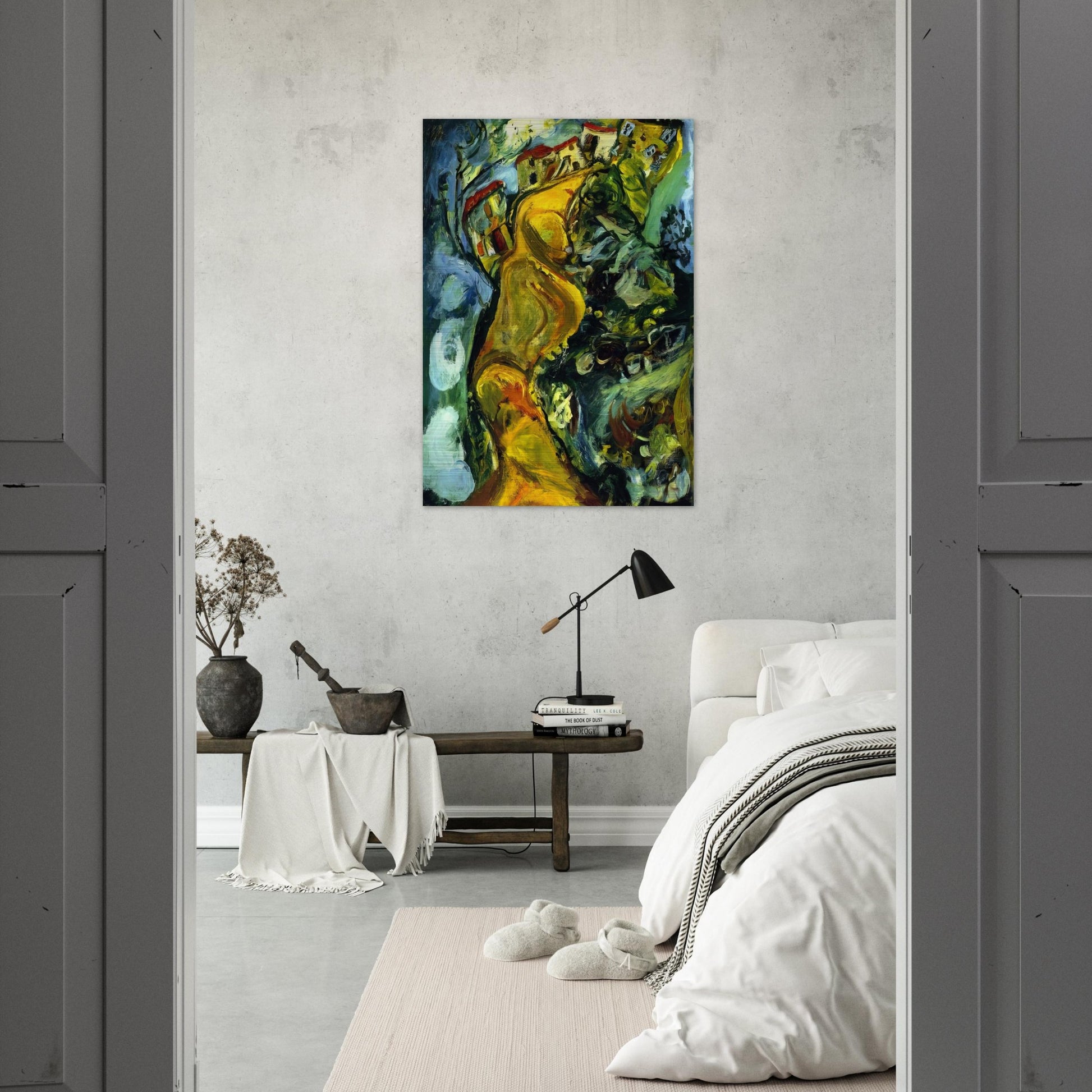 STREET AT CAGNES 1923 - Chaim Soutine Brushed Aluminum Print - 70x100 cm / 28x40 inches | Chaim Soutine Aluminum Print | Chaim Soutine Prints