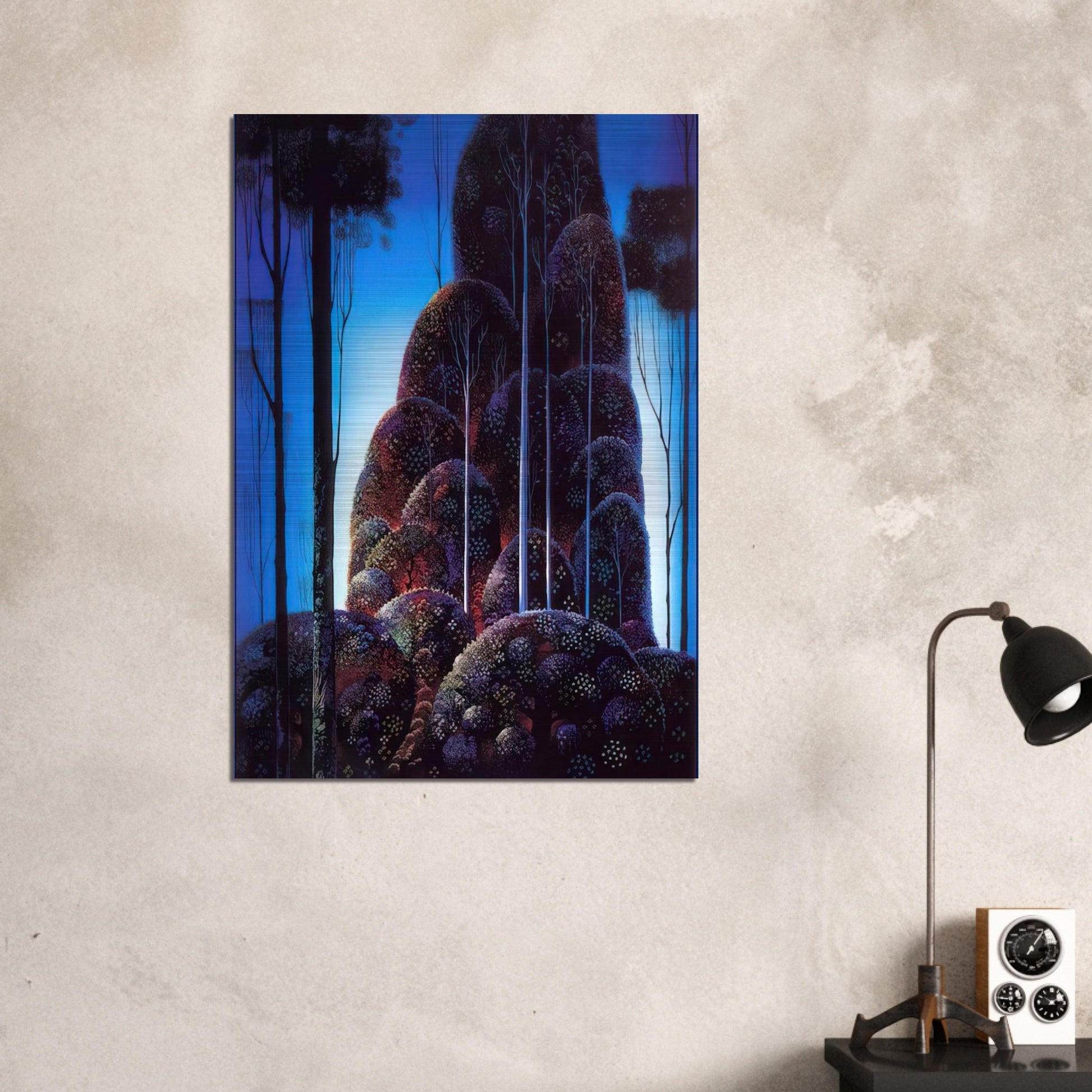 Tall Trees - Eyvind Earle Brushed Aluminum Print - 70x100 cm / 28x40 inches | Eyvind Earle Aluminum Print | Eyvind Earle Prints