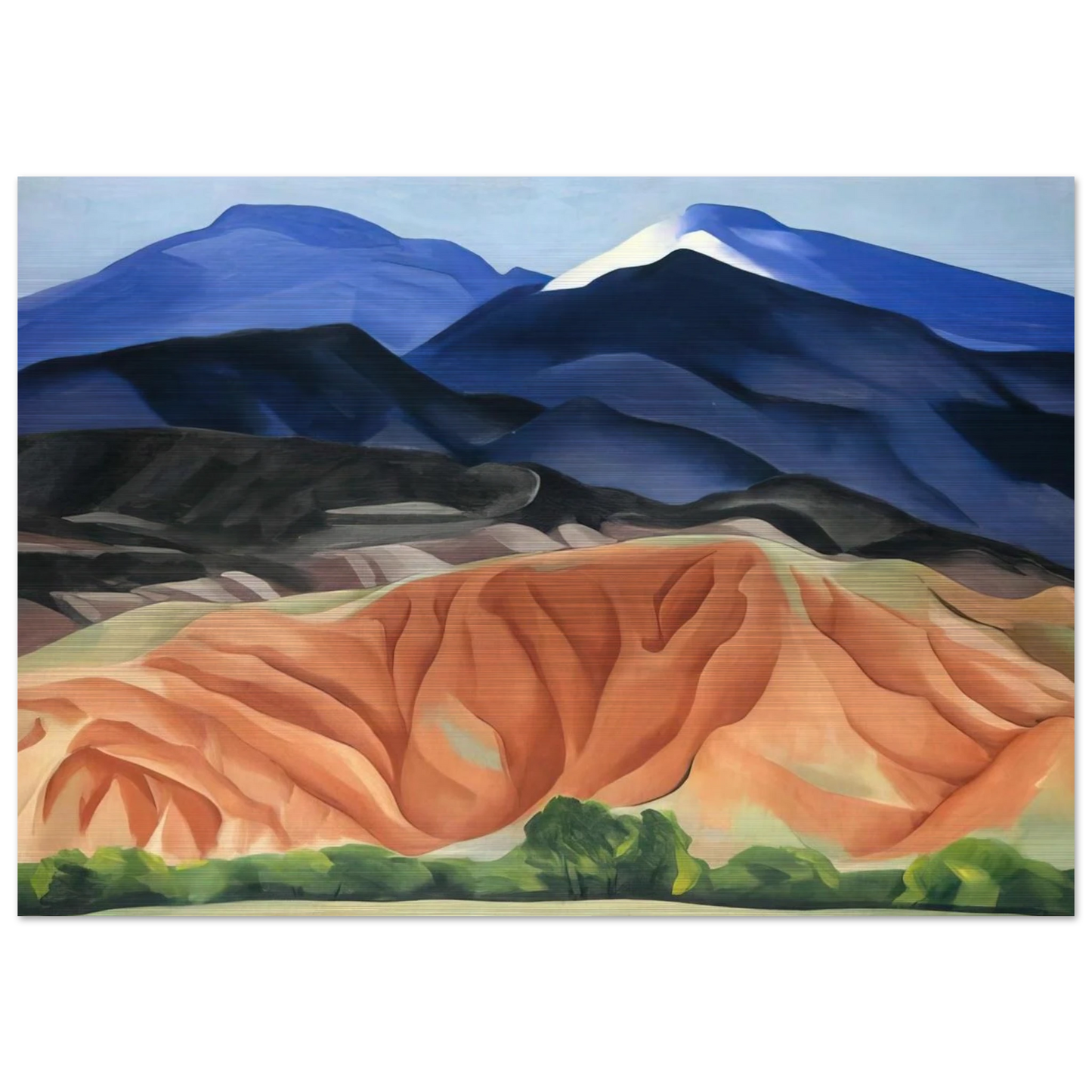 Black Mesa Landscape, New Mexico - Out Back of Mary`s II - Georgia O'Keeffe Brushed Aluminum Print - 70x100 cm / 28x40 inches | Georgia O'Keeffe Aluminum Print | Georgia O'Keeffe Prints