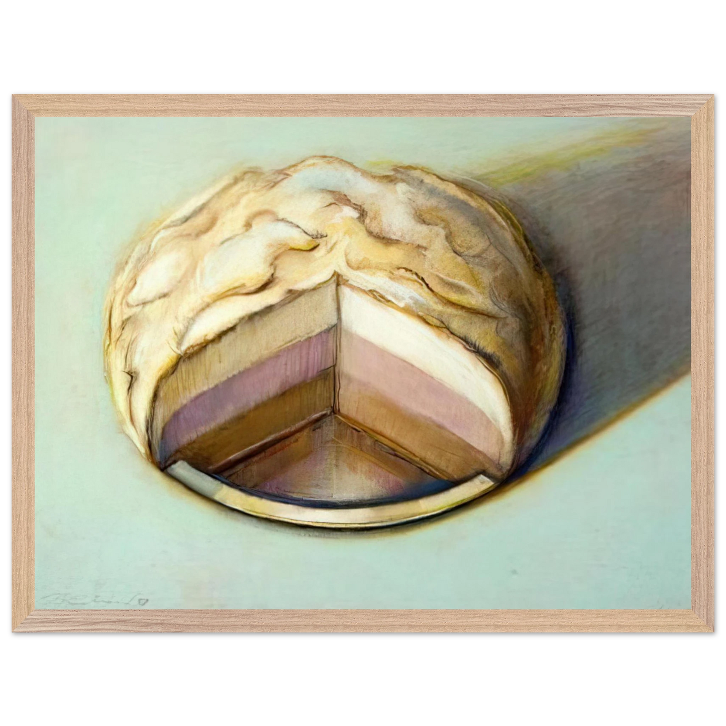 Wayne Thiebaud - Neapolitan Meringue - 1999 Wall Art - 30x40 cm / 12x16 inches - Fine Art Poster - -