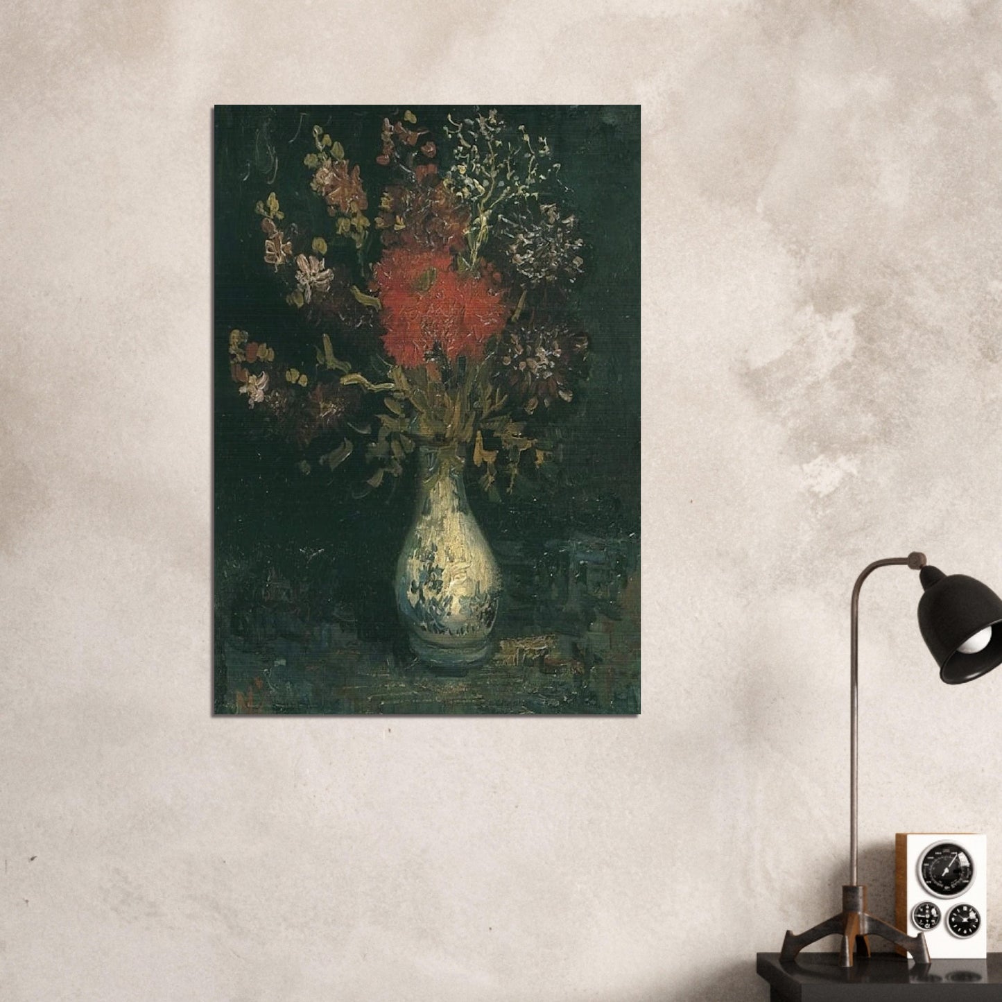 Vase with Flowers - Vincent van Gogh Brushed Aluminum Print - 70x100 cm / 28x40 inches | Vincent van Gogh Aluminum Print | Vincent van Gogh Prints