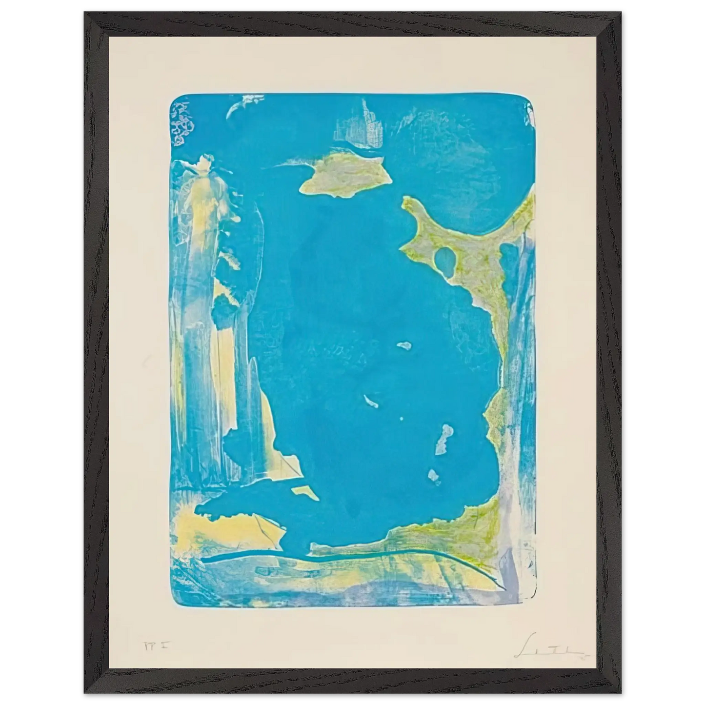 Helen Frankenthaler - Reflections IV - 1995 Wall art - 20x25 cm / 8x10 Inches - Premium Wooden Framed Poster With Fine Art Paper - Wood frame