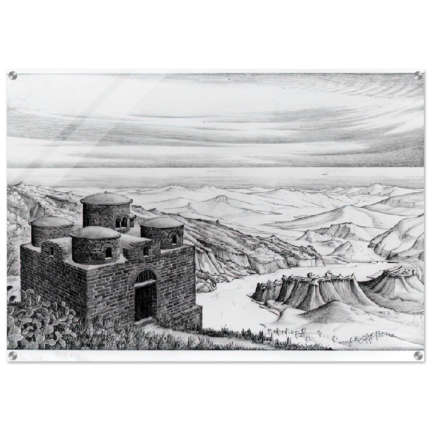 CATTOLICA OF STILO CALABRIA 1930 - MC Escher Acrylic Print - 70x100 cm / 28x40″ inches | Maurits Cornelis Escher Prints