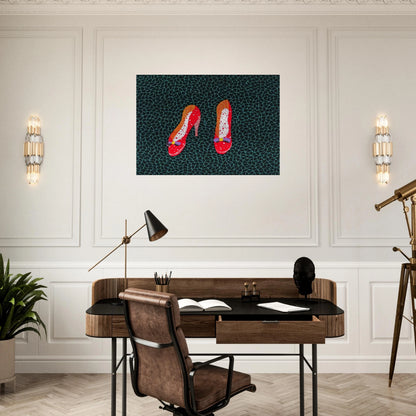SHOES 1985 - Yayoi Kusama Brushed Aluminum Print - 70x100 cm / 28x40 inches | Yayoi Kusama Aluminum Print | Yayoi Kusama Prints