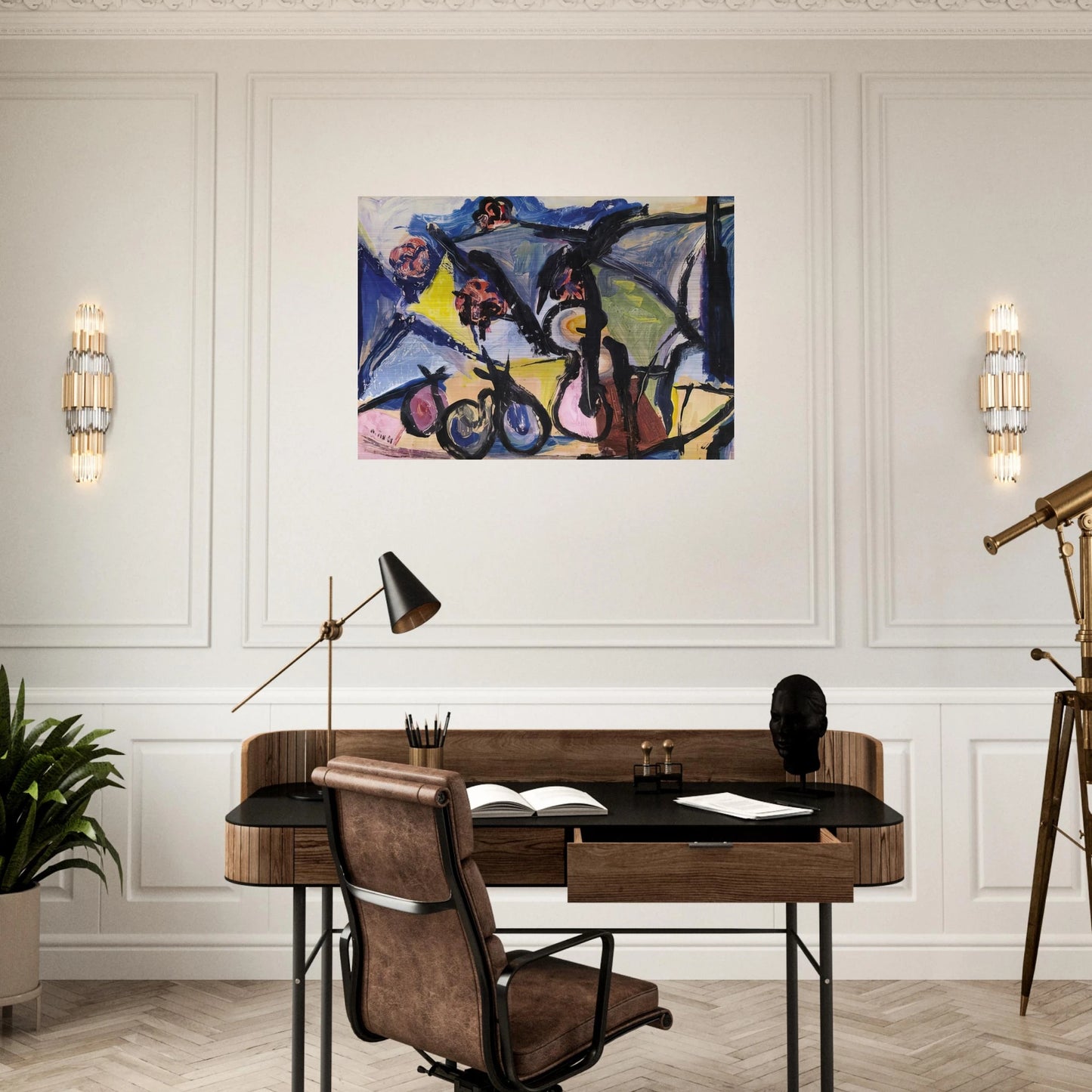 Abstract Still Life - 1950 - Walasse Ting Brushed Aluminum Print - 70x100 cm / 28x40 inches | Walasse Ting Aluminum Print | Walasse Ting Prints