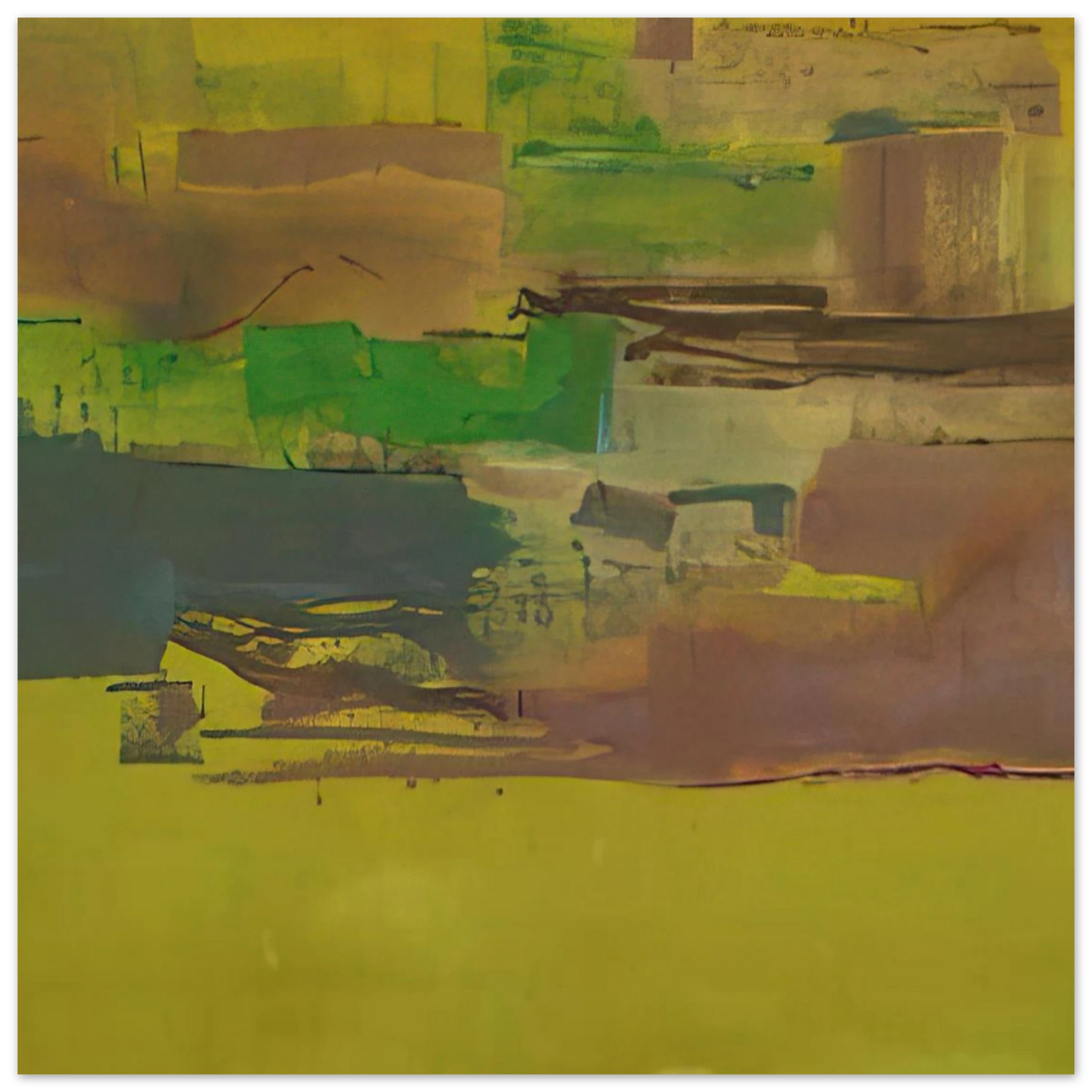Helen Frankenthaler - August Deep - 1978 Wall art - 70x70 cm / 28x28 inches - Premium Wooden Framed Poster With Fine Art Paper-canvas - Black frame