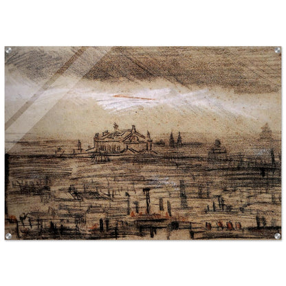 A View of Paris with the Op - Vincent van Gogh Acrylic Print - 70x100 cm / 28x40″ inches | Vincent van Gogh Wall Art | Vincent van Gogh Prints