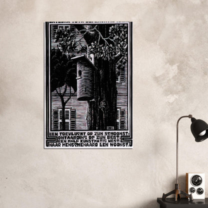 EMBLEMATA RETREAT - MC Escher Brushed Aluminum Print - 70x100 cm / 28x40 inches | MC Escher Aluminum Print | MC Escher Prints