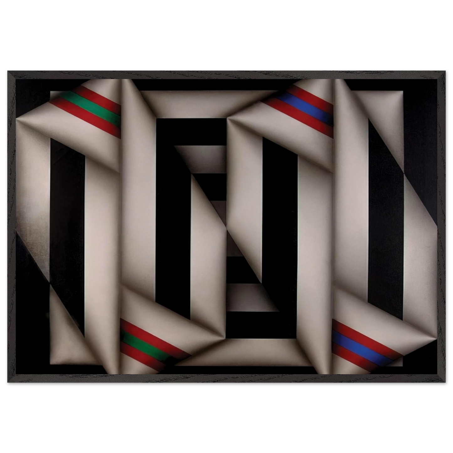 Omelemo II - 1981 - Omar Rayo 70x100 cm / 28x40 inches Framed Art Print – Black Wooden Frame