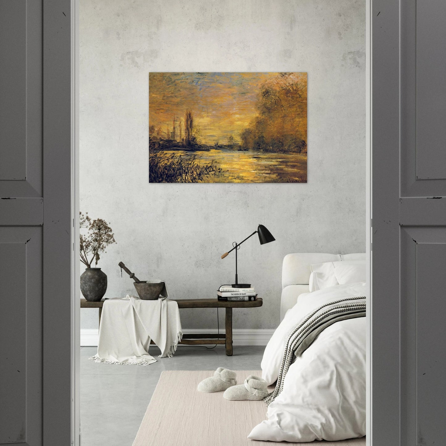 The Small Arm of the Seine at Argenteuil - claude monet Brushed Aluminum Print - 70x100 cm / 28x40 inches | claude monet Aluminum Print | claude monet Prints