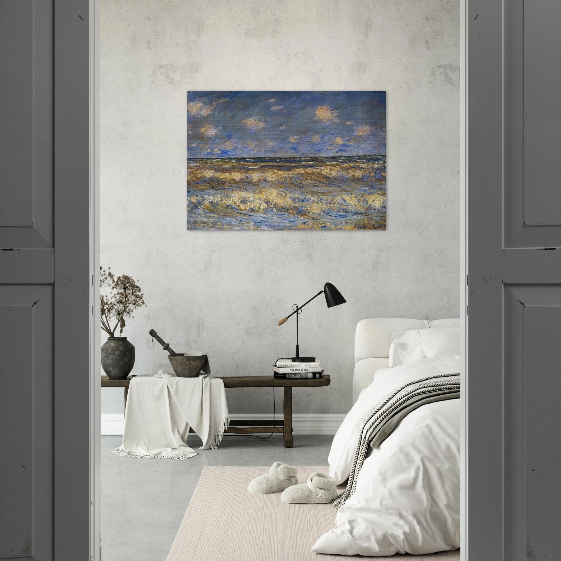 Rough Sea - claude monet Brushed Aluminum Print - 70x100 cm / 28x40 inches | claude monet Aluminum Print | claude monet Prints