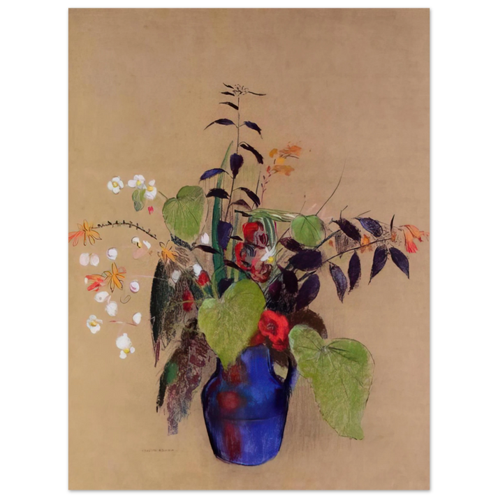 Odilon Redon - FLOWERS IN A BLUE JUG  75x100 cm / 30x40inches Fine Art Poster