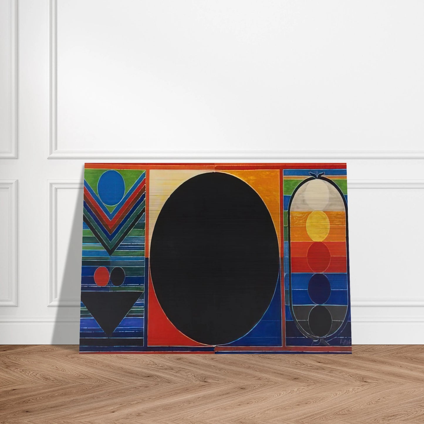 Composition Geometrique - 2007 - S. H. Raza Brushed Aluminum Print - 70x100 cm / 28x40 inches | S. H. Raza Aluminum Print | S. H. Raza Prints