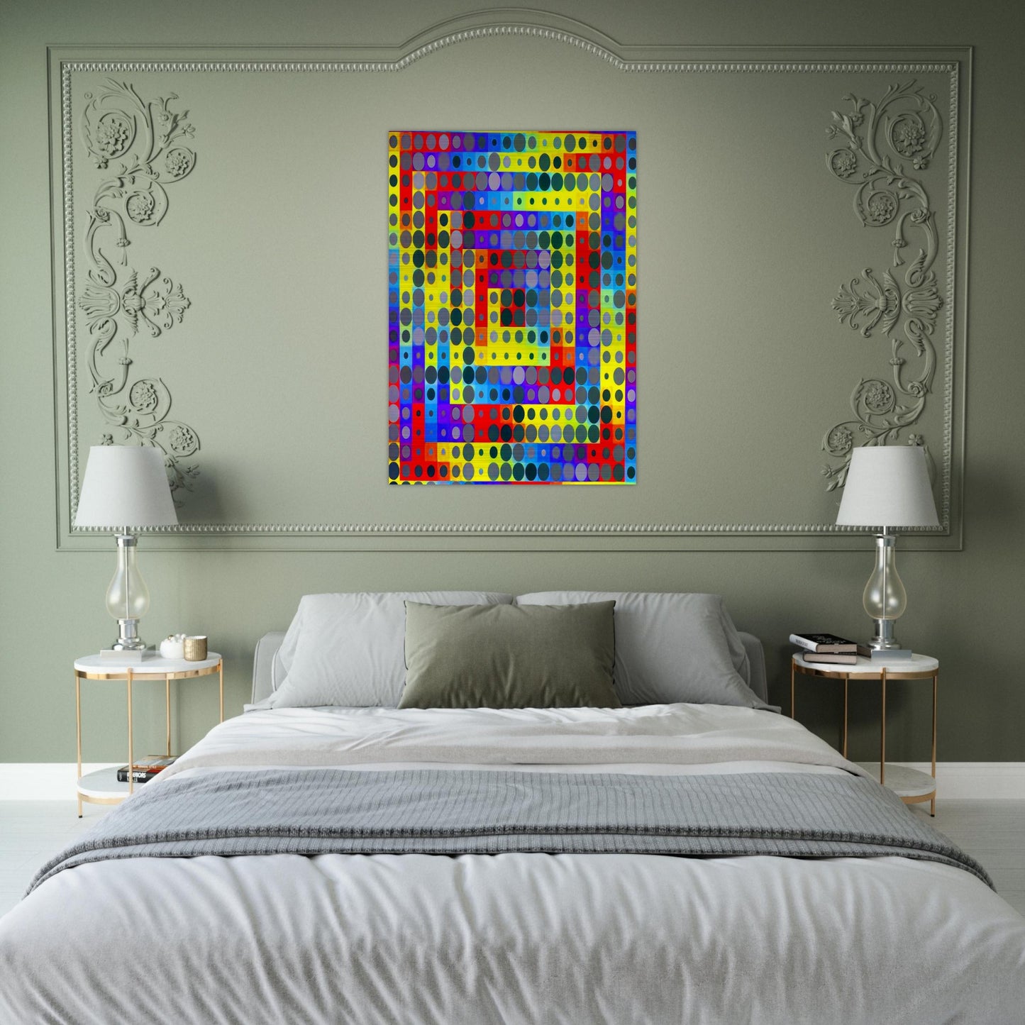 Orion Gris - 1969 - Victor Vasarely Brushed Aluminum Print - 70x100 cm / 28x40 inches | Victor Vasarely Aluminum Print | Victor Vasarely Prints