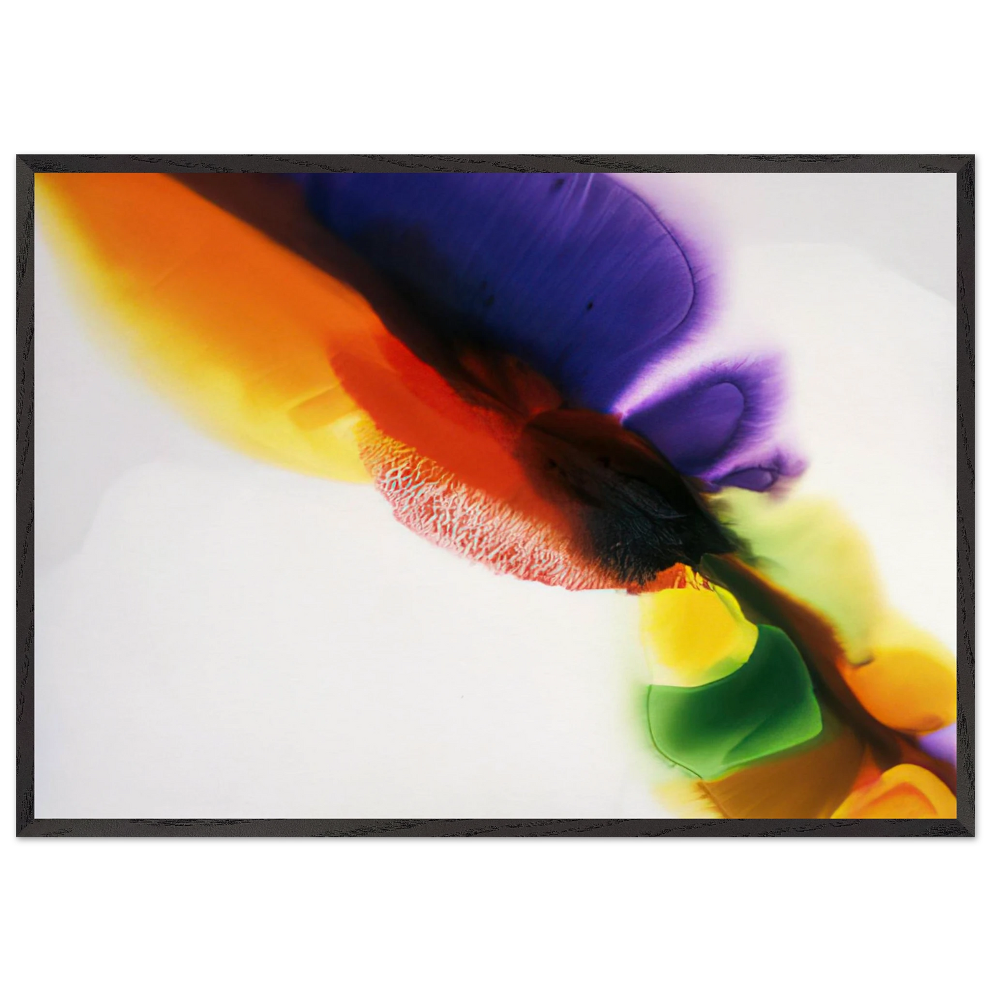 Phenomena Tibetan Flange - 1973 - Paul Jenkins 70x100 cm / 28x40 inches Framed Art Print – Black Wooden Frame