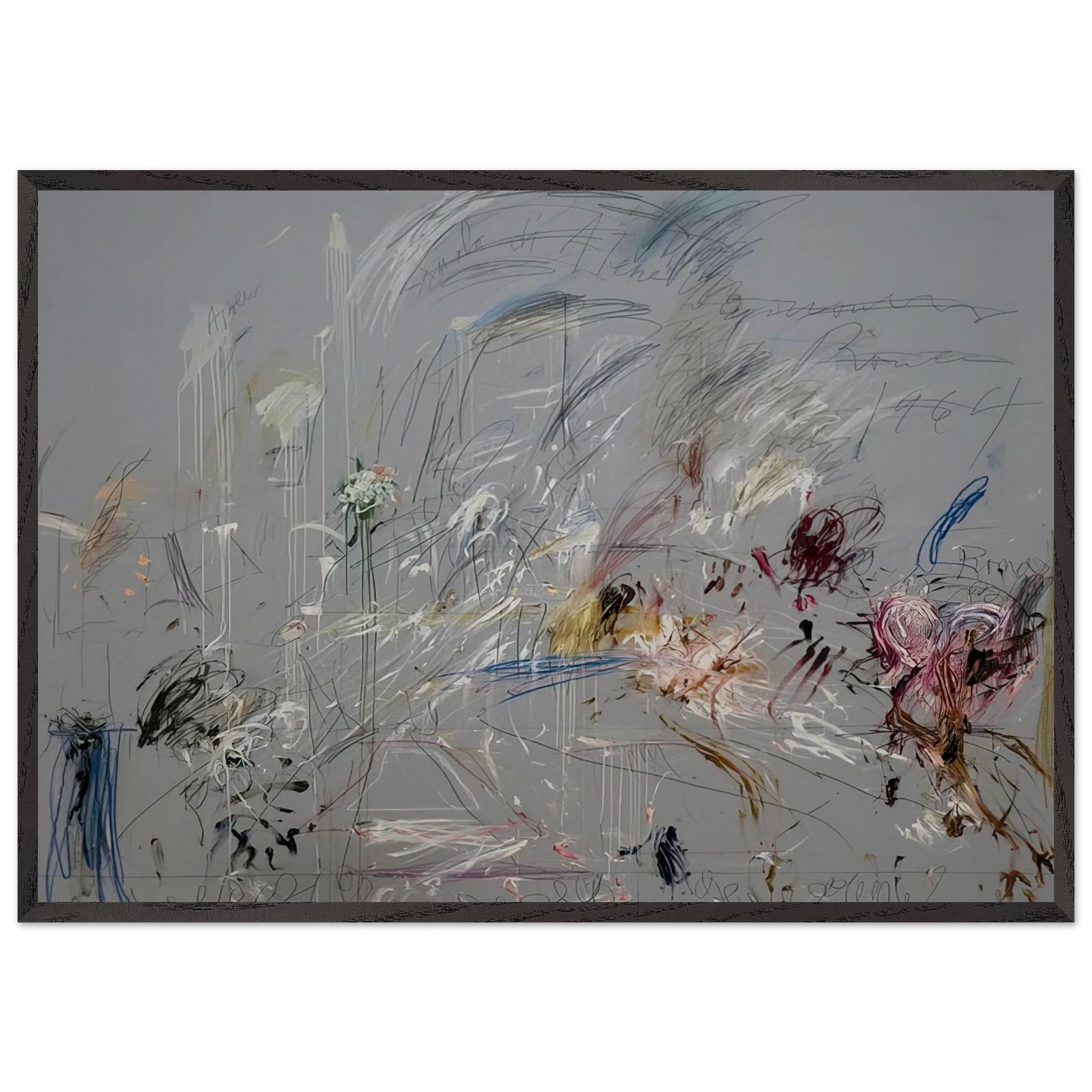 School of Athens - Cy Twombly 70x100 cm / 28x40 inches Framed Art Print – Black Wooden Frame