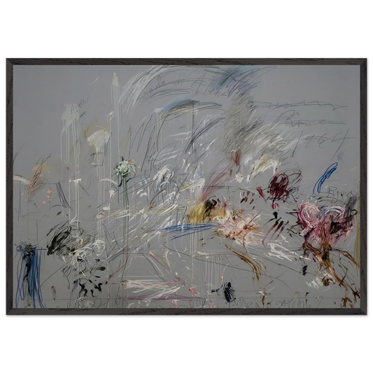 School of Athens - Cy Twombly 70x100 cm / 28x40 inches Framed Art Print – Black Wooden Frame