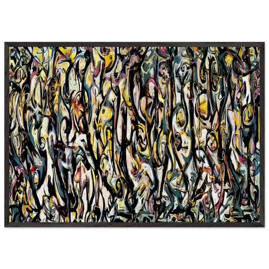 MURAL 1943 1 - Jackson Pollock 70x100 cm / 28x40 inches Framed Art Print – Black Wooden Frame