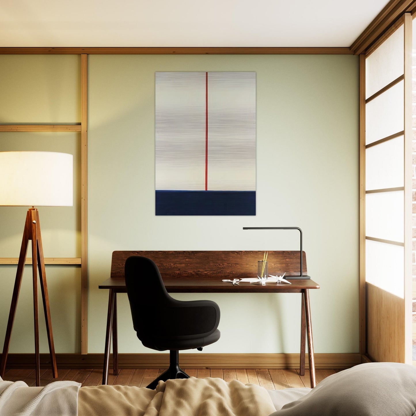 KOMPOSITION BLAU ROT AUF WEISS 1965 - BLINKY PALERMO Brushed Aluminum Print - 70x100 cm / 28x40 inches | BLINKY PALERMO Aluminum Print | BLINKY PALERMO Prints