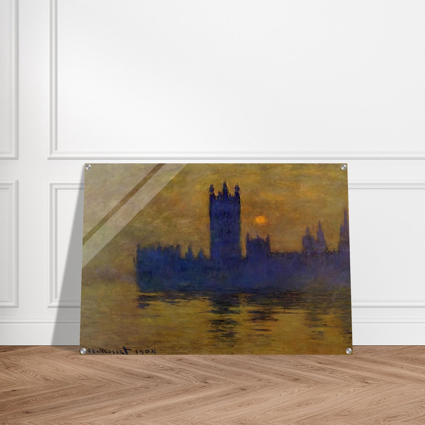 Houses of Parliament, Sunset 02 - claude monet Acrylic Print - 70x100 cm / 28x40″ inches