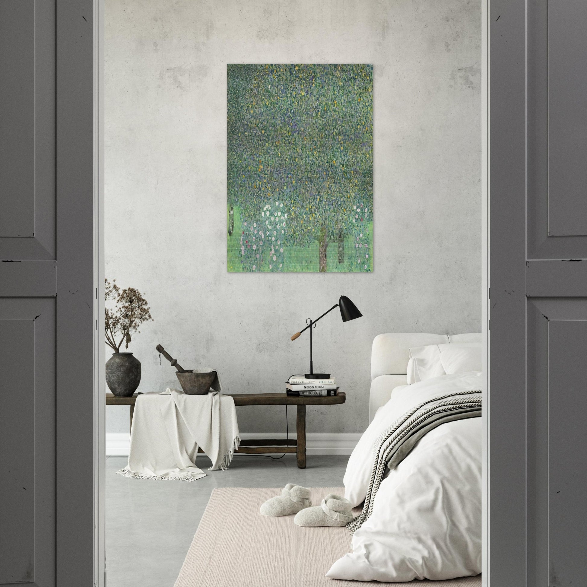 ROSES UNDER THE TREES - Gustav Klimt Brushed Aluminum Print - 70x100 cm / 28x40 inches | Gustav Klimt Aluminum Print | Gustav Klimt Prints