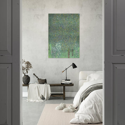 ROSES UNDER THE TREES - Gustav Klimt Brushed Aluminum Print - 70x100 cm / 28x40 inches | Gustav Klimt Aluminum Print | Gustav Klimt Prints
