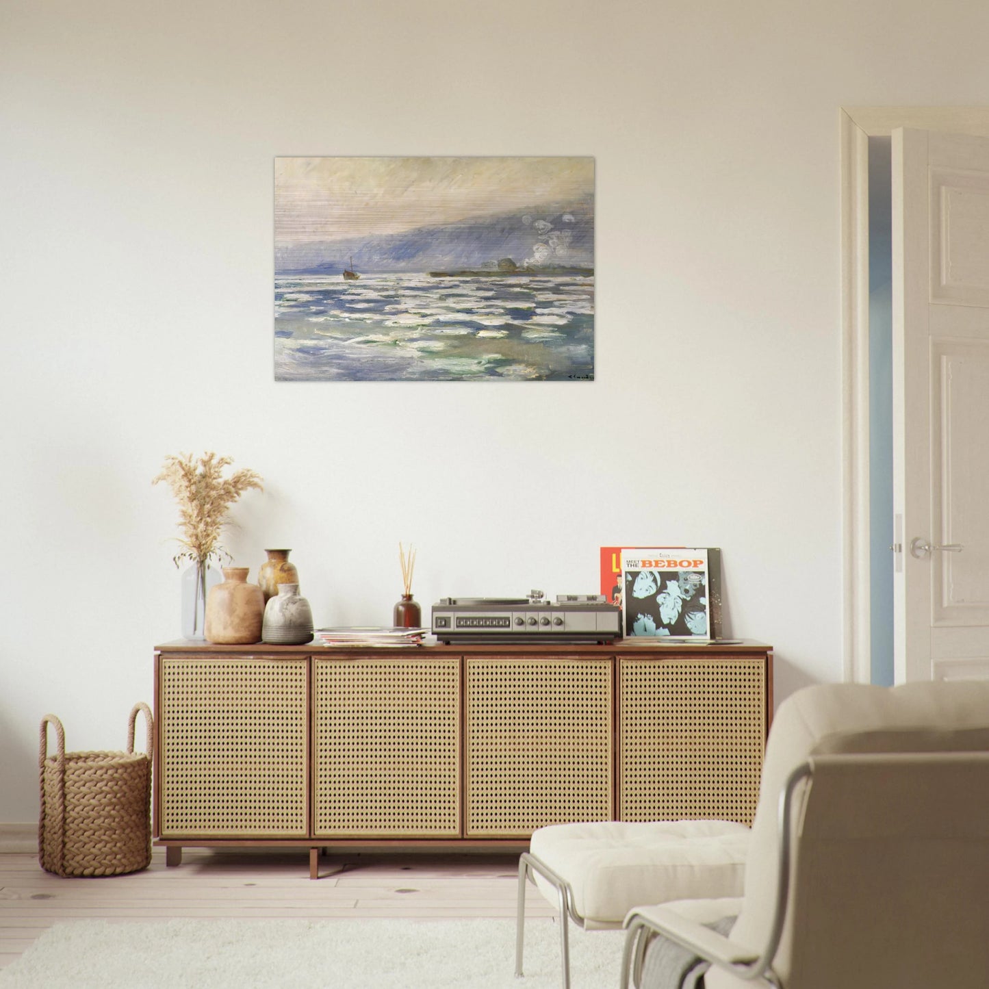 Ice, Lock Port Villez - claude monet Brushed Aluminum Print - 70x100 cm / 28x40 inches | claude monet Aluminum Print | claude monet Prints