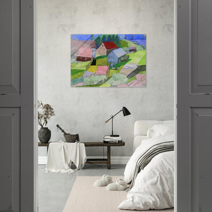 Häuser im Schwarzwald - Naïve Art Primitivism - Johannes Itten Acrylic Print - 70x100 cm / 28x40″ inches