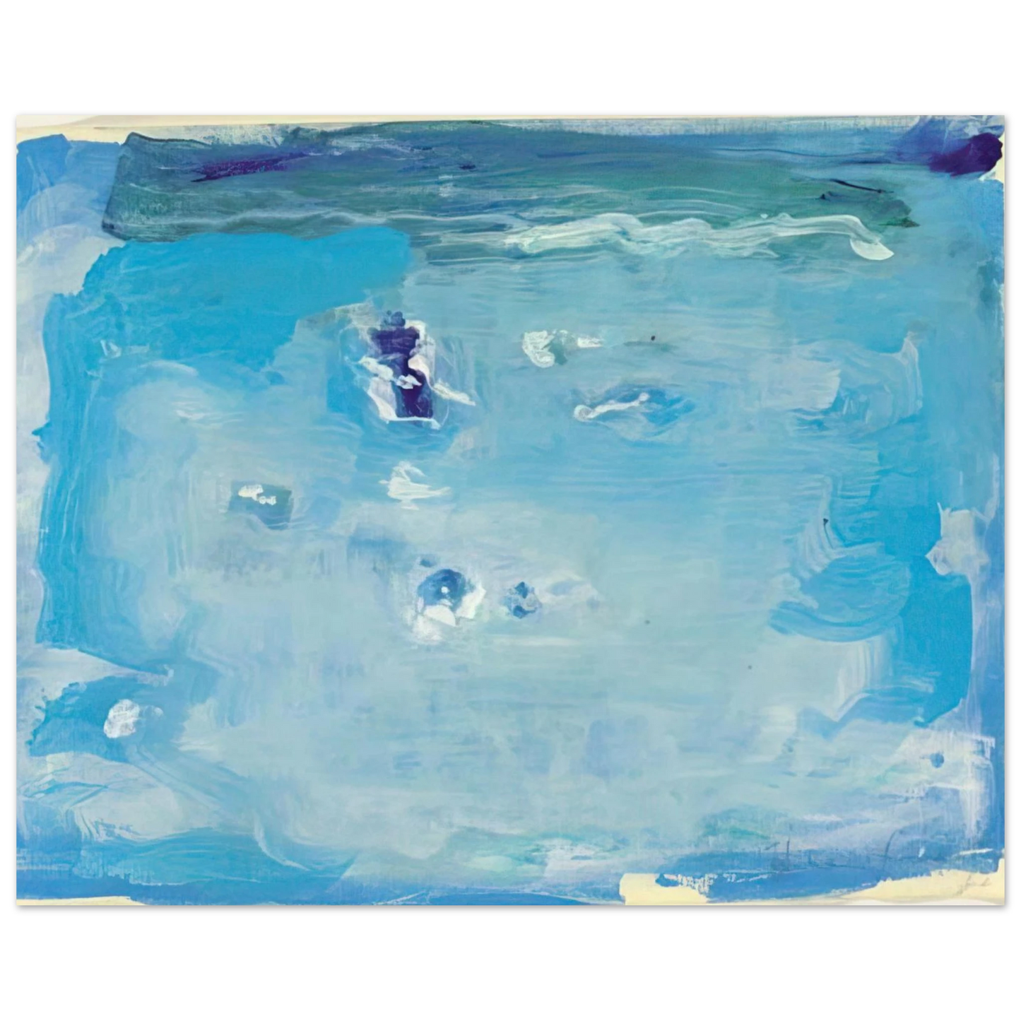 Helen Frankenthaler - Untitled - Color Field Painting, Lyrical Abstraction Wall art - 15x20 cm / 6x8 inches - Premium Wooden Framed Poster With Fine Art Paper-canvas - White frame