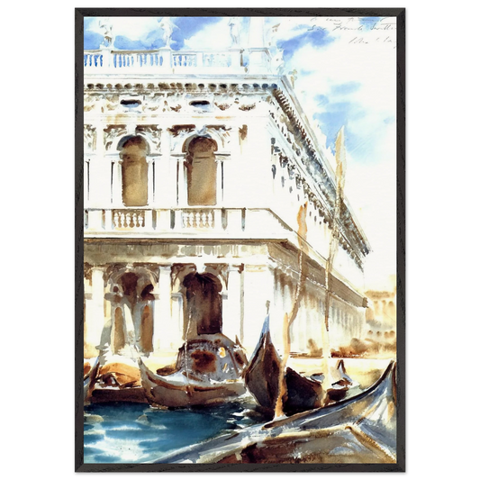 The Libreria - John Singer Sargent 70x100 cm / 28x40 inches Framed Art Print – Black Wooden Frame