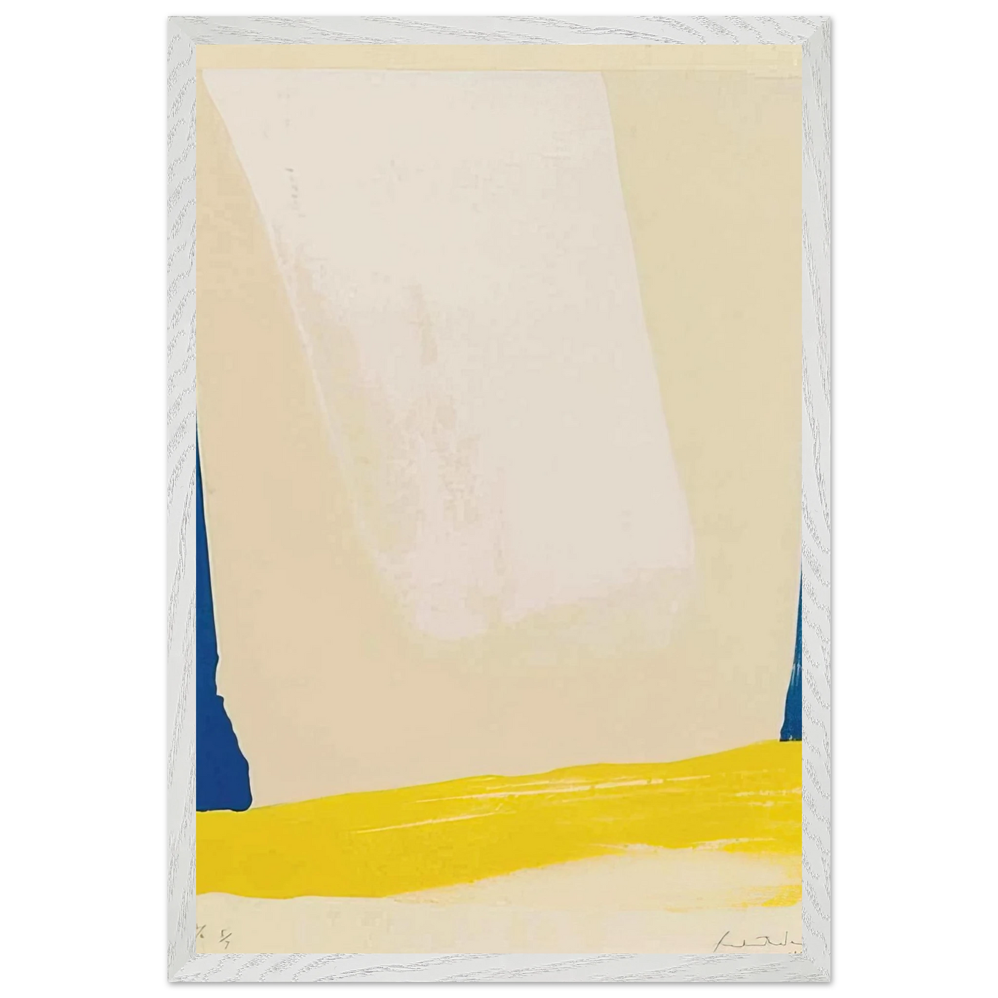 Helen Frankenthaler - White Portal - 1967 Wall art - 70x100 cm / 28x40 inches - Premium Wooden Framed Poster With Fine Art Paper-canvas - Black frame