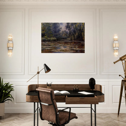 The Water Lily Pond and Bridge - claude monet Brushed Aluminum Print - 70x100 cm / 28x40 inches | claude monet Aluminum Print | claude monet Prints