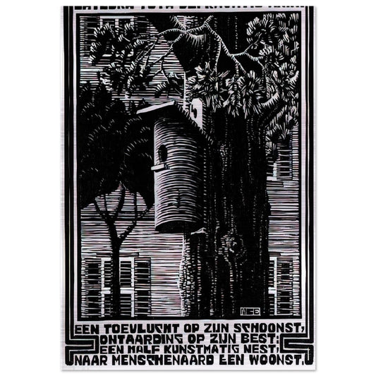 EMBLEMATA RETREAT - MC Escher Brushed Aluminum Print - 70x100 cm / 28x40 inches | MC Escher Aluminum Print | MC Escher Prints