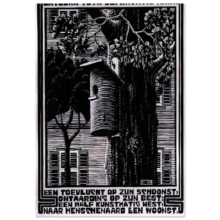 EMBLEMATA RETREAT - MC Escher Brushed Aluminum Print - 70x100 cm / 28x40 inches | MC Escher Aluminum Print | MC Escher Prints