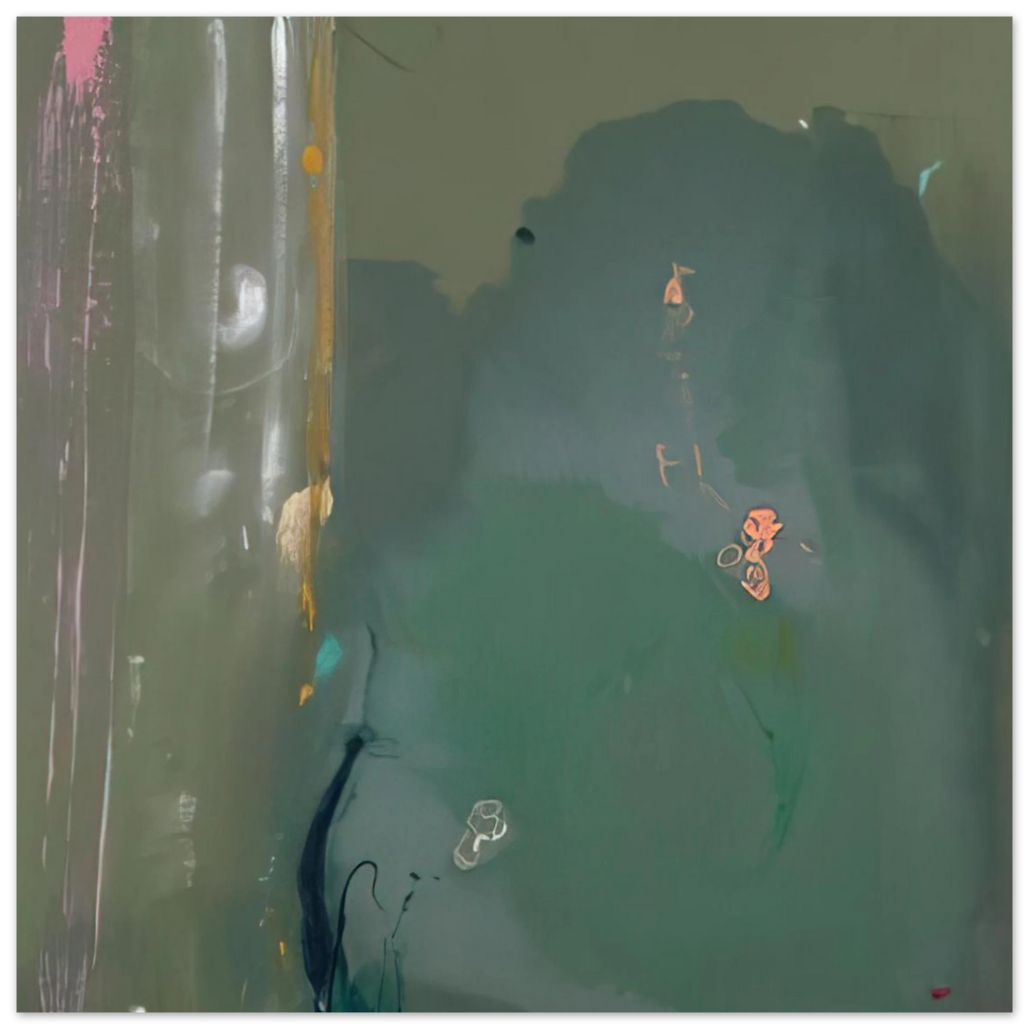 Helen Frankenthaler - CÃƒÆ’Ã‚Â´te d Argent - 1980 Wall art - 21x29.7 cm / 8x12" - Premium Wooden Framed Poster With Fine Art Paper-canvas - Black frame