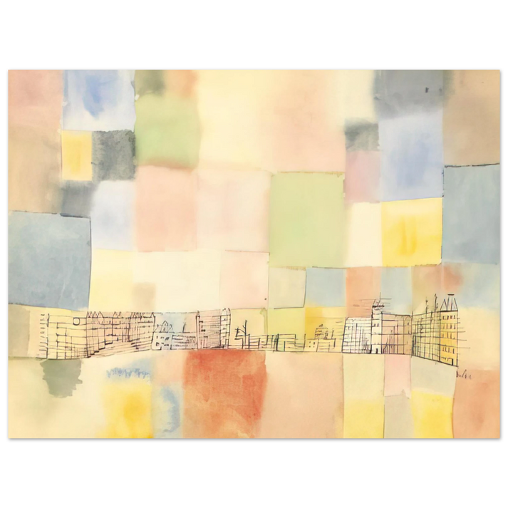 Paul Klee - NEUER STADTTEIL IN M 1928  75x100 cm / 30x40inches Fine Art Poster