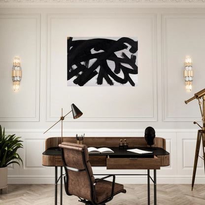 Brou de noix sur papier 48 x 62,5 cm, 1946 - 1946 - Pierre Soulages Brushed Aluminum Print - 70x100 cm / 28x40 inches | Pierre Soulages Aluminum Print | Pierre Soulages Prints